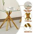 thumbnail image 5 of Glass End Table for Living Room Set of 2, Holaki 17.72" Modern Square Side Table with Tempered Glass Top & Metal Legs, Small Glass Table for Bedroom Office, Gold, 5 of 9