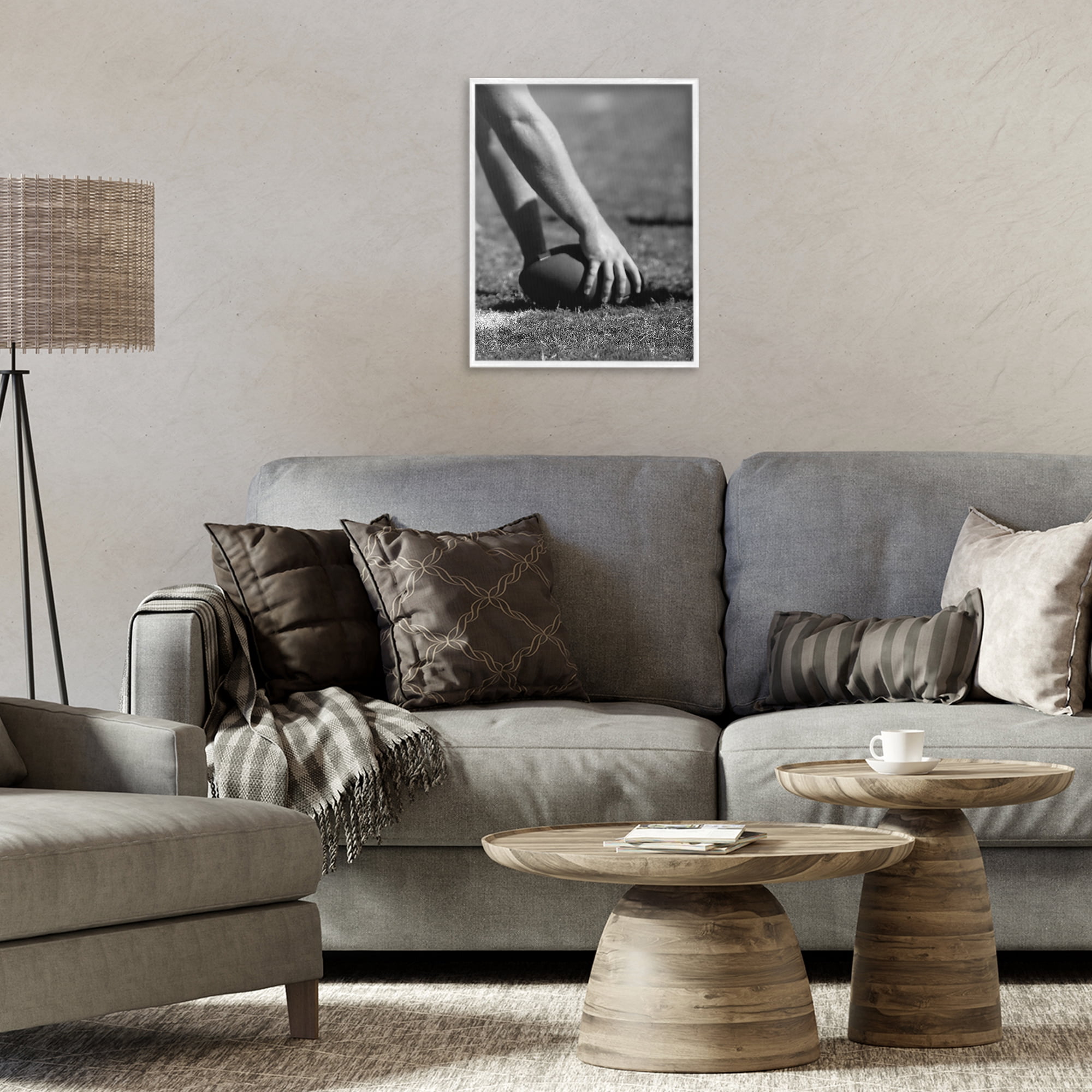 Stupell Industries Football Hike in Action White Framed Giclee Art, design by Marcus Prime