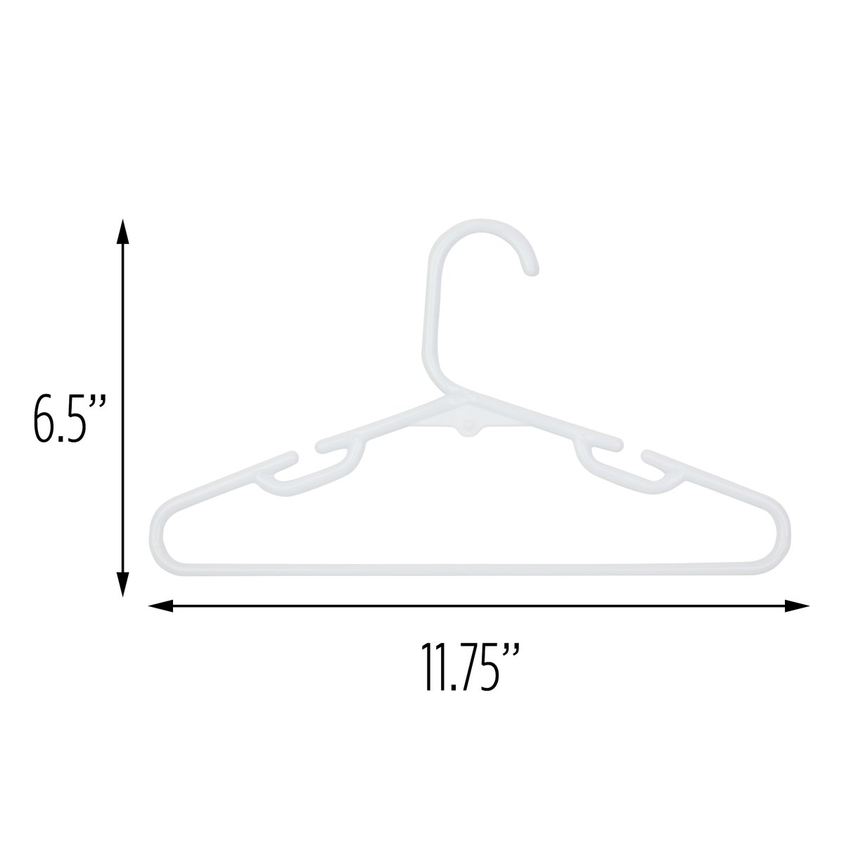 5 Pack Plastic Hangers White (30 hangers) (Kit of 6)