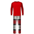 thumbnail image 5 of KyCheLot Men's Pajama Set Crewneck Long Sleeve Tees Stretchy Elastic Waist Wide Leg Pants Comfy Sleepwear, 5 of 7
