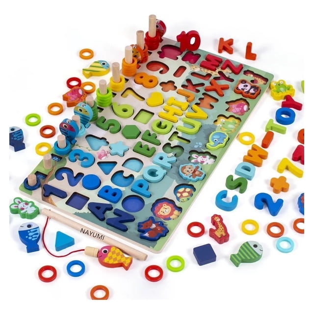Tablero Juego Educativo Montessori Pesca Letra Número Animal bbtip animales
