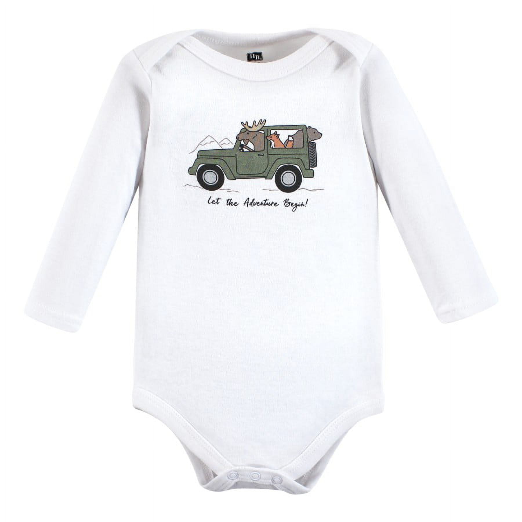 Hudson Baby Cotton Long-Sleeve Bodysuits, 7-Pack, Newborn-24 Months