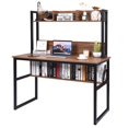 thumbnail image 1 of Giantex 47" Computer Desk, Home Office Laptop Workstation w/Open Storage Shelves, Hutch & Bookshelf, Study Writing Desk w/Space-saving Design, Easy Assembly, 1 of 6