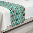 thumbnail image 2 of Skull Bed Runner, Oriental and Roses on Skull South American Culture Vintage Style, Decorative Accent Bedding Scarf for Hotels Homes and Guestrooms, Twin, Seafoam Green and Ruby, by Ambesonne, 2 of 2