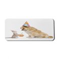 thumbnail image 1 of Birthday Computer Mouse Pad, Cat and Dog Domestic Animals Human Best Friend Party with Cupcake and Candle, Rectangle Non-Slip Rubber Mousepad X-Large, 35" x 15" Gaming Size, Multicolor, by Ambesonne, 1 of 2