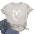 thumbnail image 4 of Cutuoiiu Women's Love Heart Print Casual Valentines Short Sleeve Tops Gifts, 4 of 7