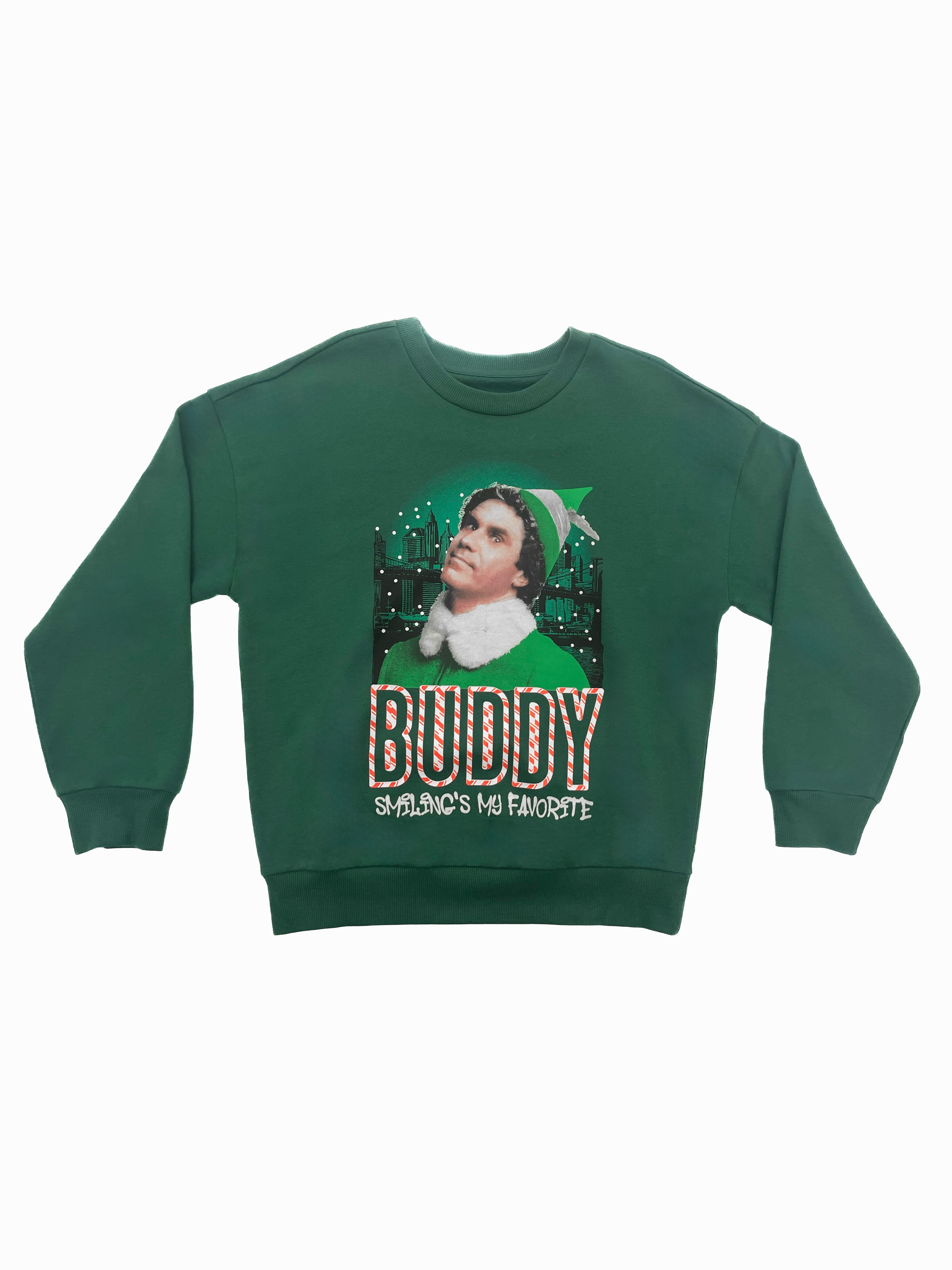 Buddy the Elf Boys Long Sleeve Holiday Graphic Crewneck, Sizes 4-18