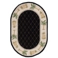 thumbnail image 2 of Safavieh Chelsea Imani Palm Tree Pineapple Lovers Wool Area Rug, Black/Ivory, 7'6" x 9'6" Oval, 2 of 9
