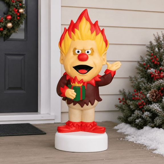 Heat Miser Blow Mold Christmas Decor, 30 cm Retro Holiday Figure for Outdoor Lawn, Porch, Yard and Christmas in July Display