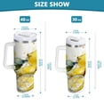 thumbnail image 3 of 30 oz Insulated Stainless Steel Tumbler Double Wall Stainless Steel Tumbler with 2-Way Drinking Watercolor Lemon, 3 of 9