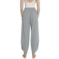 thumbnail image 6 of MINTREUS Womens Baggy Wide Leg Harem Pants Casual Elastic Waisted Palazzo Pants with Pockets, 6 of 7