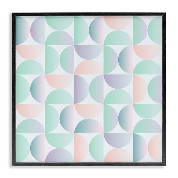 Stupell Industries Modern Retro Pastel Shapes Pattern Black Framed Giclee Art, 17 x 17, by Ziwei Li