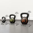 thumbnail image 3 of Soozier Kettlebell Ensemble de 3, 5 Lb, 10 Lb, 15 Lb avec Plateau de Rangement, 3 of 10