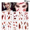 thumbnail image 2 of 10 Sheets Tattoo Sticker Realistic Temporary Tattoo Body Sticker for Halloween, 2 of 6