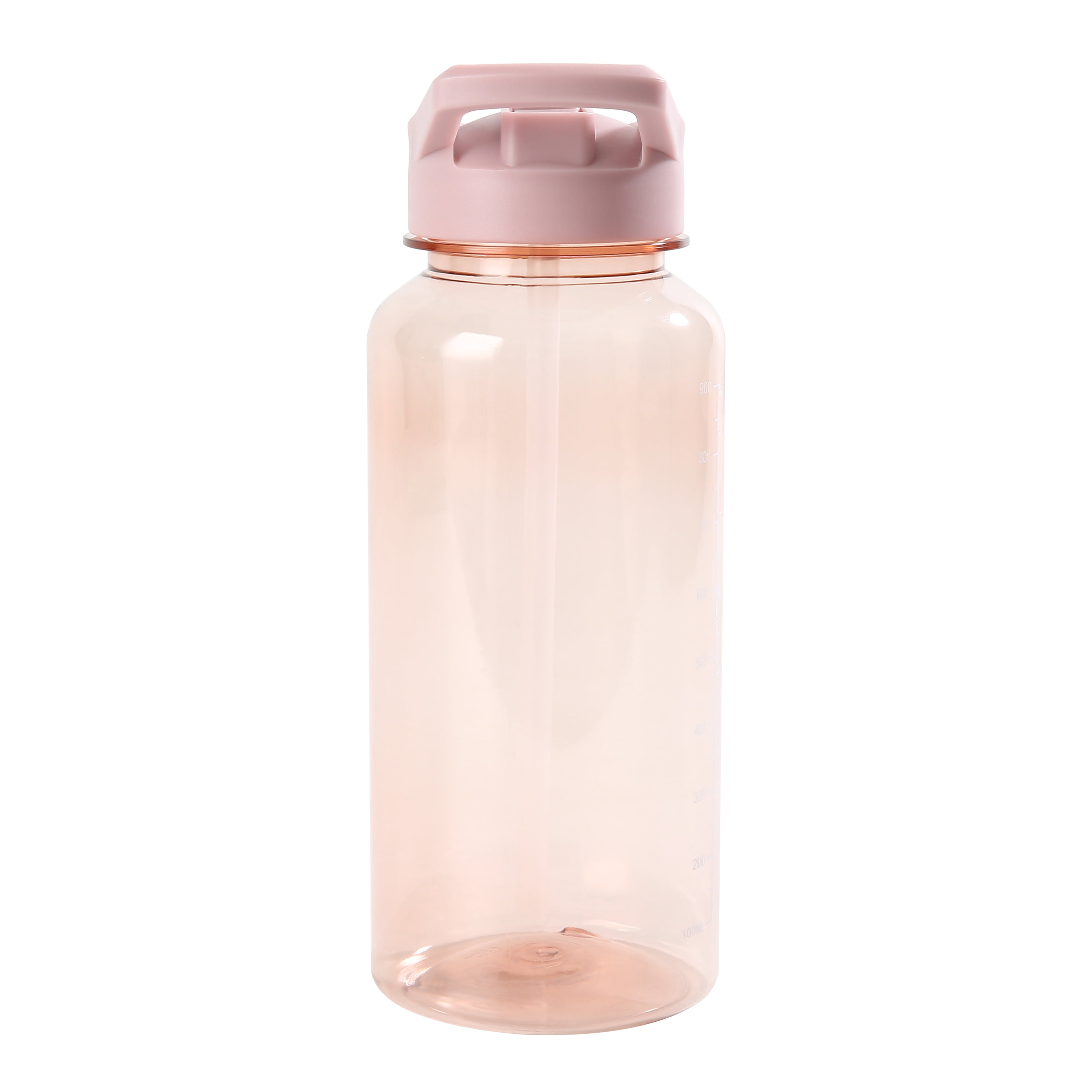 Mainstays 34oz Pink Plastic Wide Mouth Sports Water Bottle with Twist Top Lid