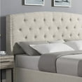 thumbnail image 5 of Nantarre Fabric Tufted Wingback Upholstered Bed with Nailhead Trim,Tan, 5 of 7