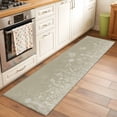 thumbnail image 2 of Kitchen Runner 2 x 6 Ft, Green Brown Wildflowers Non-Slip Residential Carpet, Modern Floral Butterfly Plant Indoor Crawling Mats Runner Rugs for Living Room/Dining Room/Bedroom, 2 of 8