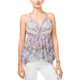 thumbnail image 1 of Camiseta sin mangas American Rag con dobladillo de pañuelo estampado para mujer azul extragrande, 1 of 1
