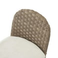 thumbnail image 4 of Christopher Knight Home 29.5" Farmhouse Upholstered Bar Stools, Iron Frame with Rattan Back, Brown+Beige, Set of 2, 4 of 10