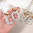 thumbnail image 6 of Initial Letter Keychain for Women, Rhinestone Alphabet Y Key Chain Sparkly Keychain Charm with Heart for Backpack Handbag Car Key Accessories Lanyard, White, 6 of 7