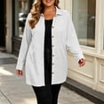 thumbnail image 3 of Plus Size Jackets for Women Collared Button Down Long Sleeve Tunic Shirt Soft Tops for Women Wine XL, 3 of 8
