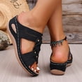 thumbnail image 5 of BADHUB Womens Orthopedic Sandals Arch Support Flip Flops Sandals Beach Outdoor Mesh Slides Sandal Summer Casual Boho Beach Shoes Black 37, 5 of 6
