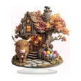 thumbnail image 7 of KUKIDSVO 2D Highland Cow Acrylic Desktop Ornament Flat Figurine for Home Garden Wall Decor Gift, 7 of 7
