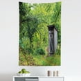thumbnail image 1 of Outhouse Tapestry, Old Cottage Outhouse in a Spring Mountian Forest Woods Image, Fabric Wall Hanging Decor for Bedroom Living Room Dorm, 5 Sizes, Fern Green and Brown, by Ambesonne, 1 of 1