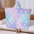 thumbnail image 5 of Gradient Unicorn Pattern Hooded Bath Towel，60"x35" for Ages 3 To 12 Kids, Quick Dry Lightweight Soft Microfiber Hood Beach Towel Cover Up for Kids, 5 of 7