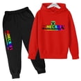 thumbnail image 4 of Conjunto de 2 piezas con capucha y pantalones de jogging para niños de 2 a 13 años, ropa informal con estampado de dibujos animados, para primavera y otoño, 4 of 5