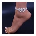 thumbnail image 3 of Tobillera Pulsera de tobillo con doble corazón para mujer Tobillera de playa descalza de verano Joyería Tobillera para mujer., 3 of 5