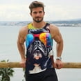 thumbnail image 6 of Logiee Rainbow Bulldog Sunglasses Print Men's Workout Tank Top,Quick Dry Workout Tank Top,Gym Muscle Tee,Fitness Bodybuilding Sleeveless T Shirt-XX-Large, 6 of 7