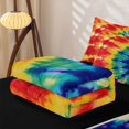 thumbnail image 5 of Erosebridal Rainbow Spiral Tie Dye Zipper Queen Comforter Set with Fitted Sheet and 2 Pillowcases,Multicolor Swirl Boho Hippie Print Zipper Bedding Set For Adults,Black Reversible,4-Piece, 5 of 7