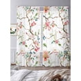 thumbnail image 3 of Pink Green Botanical Sheer Curtains 84 Inch Length 2 Panels Set, Summer Watercolor Branch Flower Voile Window Treatment Rod Pocket Curtains Sheers Drapes for Bedroom/Living Room/Kitchen 52"x84"x2, 3 of 7