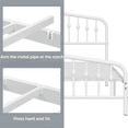 thumbnail image 7 of Topeakmart Metal Bed with Arched Headboard and Footboard, White, Queen, 7 of 7