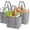 Gray, variant on Grocery Tote Bags, 3-Pack Heavy Duty Shopping Bags with Long Handles, Large Box Shape Tote Bags to Stand Up, Stay Open, Fold Flat (Gray)