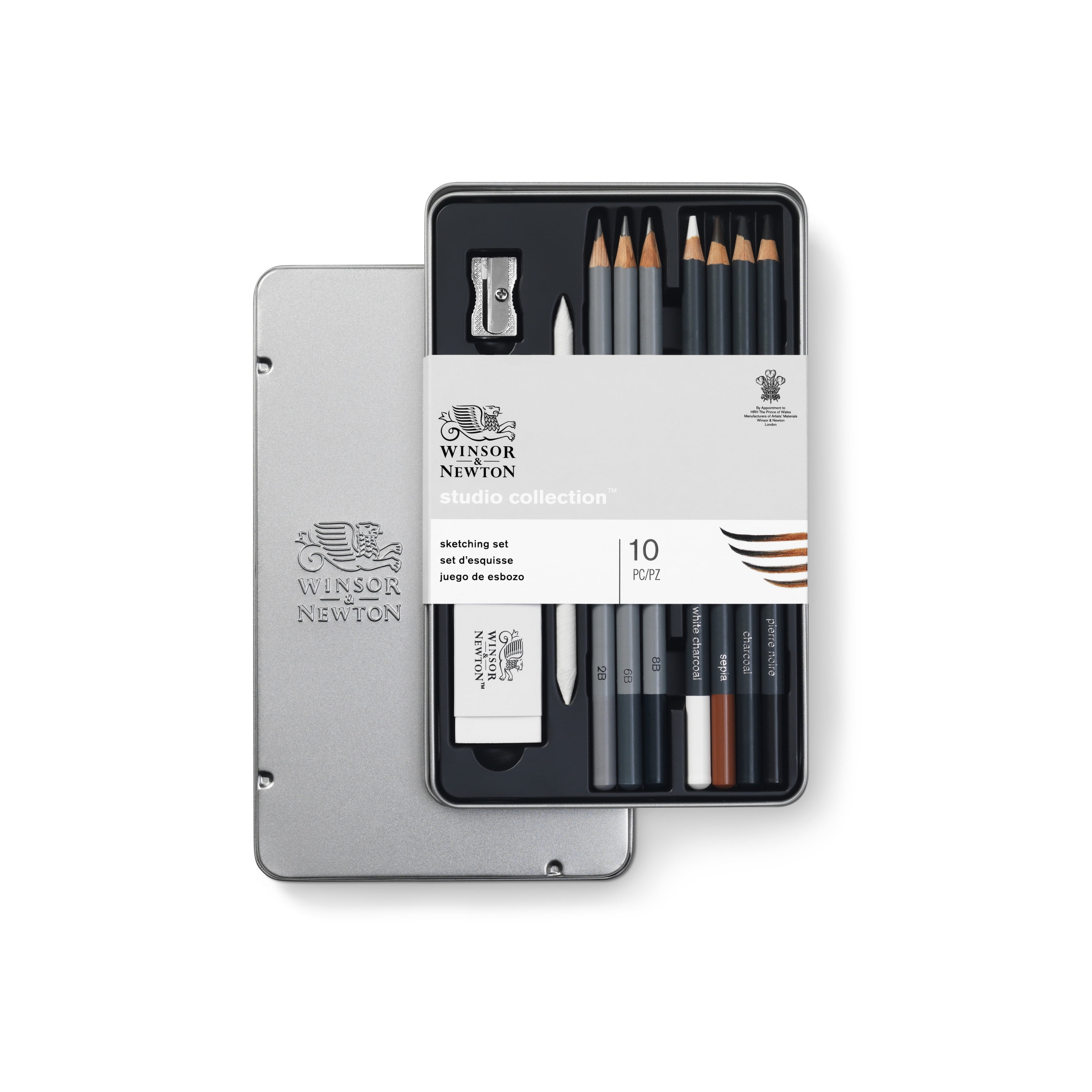 Winsor & Newton Studio Collection Sketching Pencil Tin Set, 10-Pieces