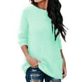 thumbnail image 1 of Glookwis Solid Color Plush Sweater for Women Long Sleeve Casual Tunic Shirt Green 5XL, 1 of 2