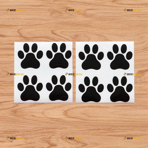 Dog Paw Print Track K9 Unit Vinyl Decal Sticker - 8 Pack Black, 2 Inches - for Car Boat Laptop Cup Phone