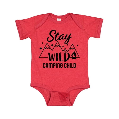 

Inktastic Stay Wild Camping Child with Mountains and Fire Gift Baby Boy or Baby Girl Bodysuit