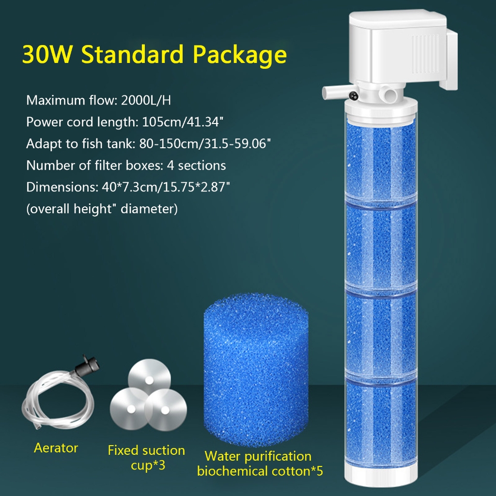 Durable Aquariums Filter Fishtanks Air Pump Quiet Internal Filter for Freshwater
