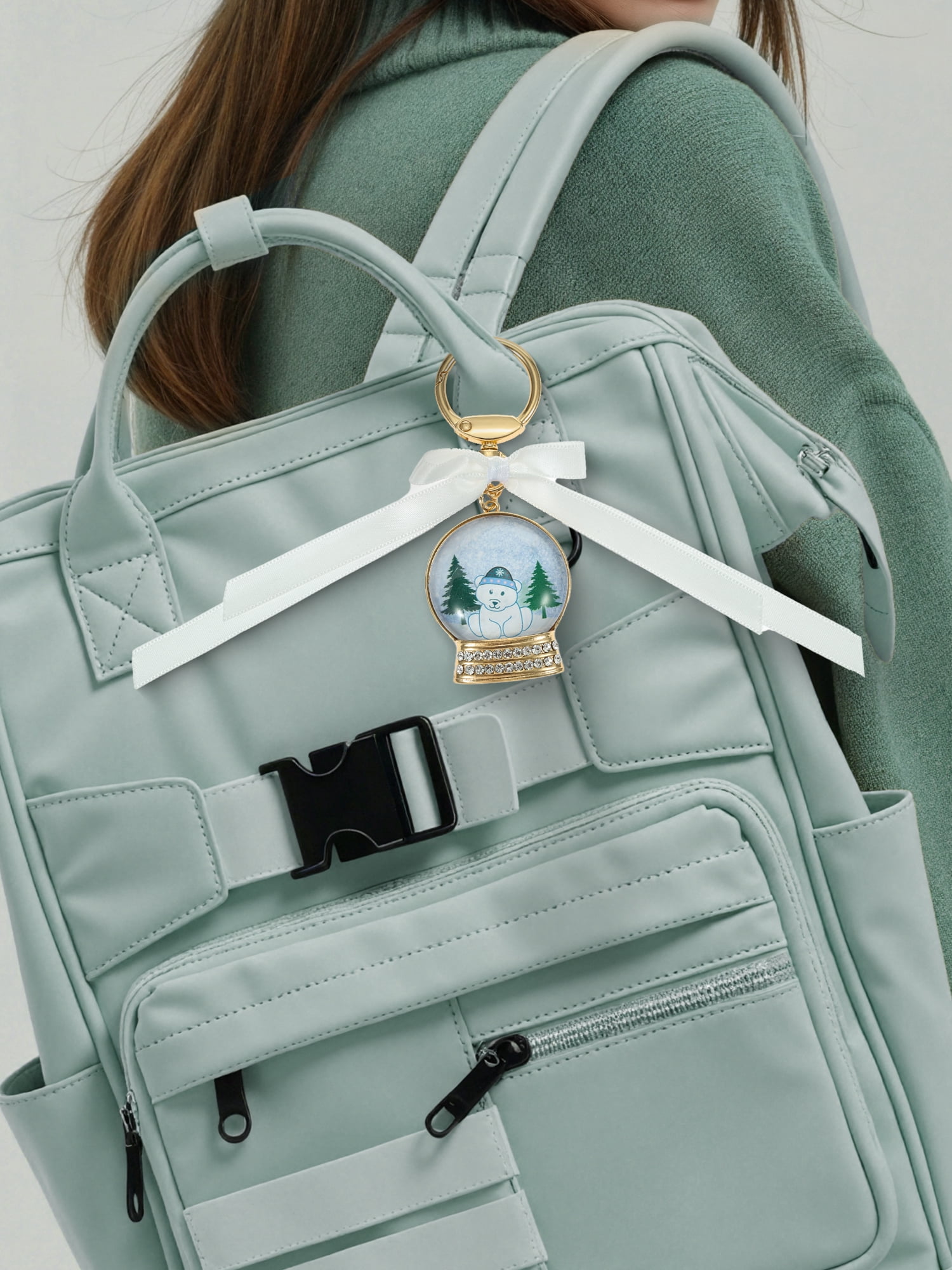 Holiday Time Snow Globe Bag Charm, 1 Piece