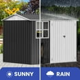 thumbnail image 4 of ModFusion 8x6 ft Storage Shed with Large Window, Lock, Galvanized Metal, Shutter Vents, Garden Tools Bike Storage Pool Supplies Organizer, Dark Gray and White, 4 of 10
