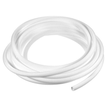 3/8 Inch x 25 Ft Split Wire Loom Tubing , Protective Split Cable Conduit, White