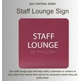 thumbnail image 6 of ADA CENTRAL SIGNS - 6" X6" Staff Lounge Sign - ADA Compliant Tactile Graphics Grade 2 Braille Text Acrylic Wall Sign - Staff Privacy Signs for Offices, Hotels, Schools, Apartments, and Restaurants, 6 of 7
