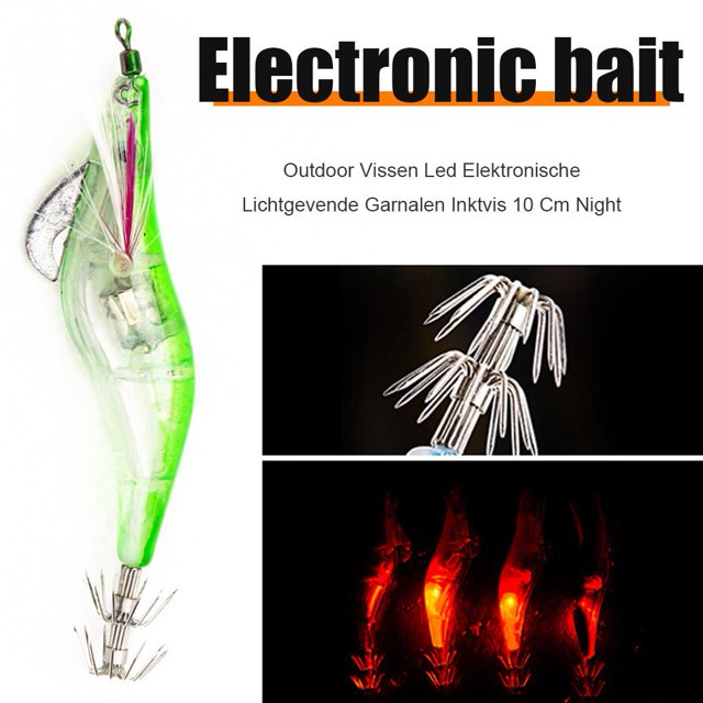 Pesca Señuelo de pesca LED electrónico camarón calamar anzuelo aparejos de pesca (verde)