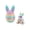A003- Style C, variant on Easter 3D Printed Rabbit Eggs with Bunny Inside - 6 Pack, Rainbow Colorful Design - for Easter Egg Hunts, Party Favors, Kids' Play, Home Decor