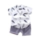 thumbnail image 1 of Odeerbi 1-5 Años Niños Verano Conjuntos Algodón Manga Corta Camisa Pantalones Cortos Conjunto Stand Up Cuello Camisa Cintura Elástica Pantalones Cortos Conjunto Dos Piezas, 1 of 4