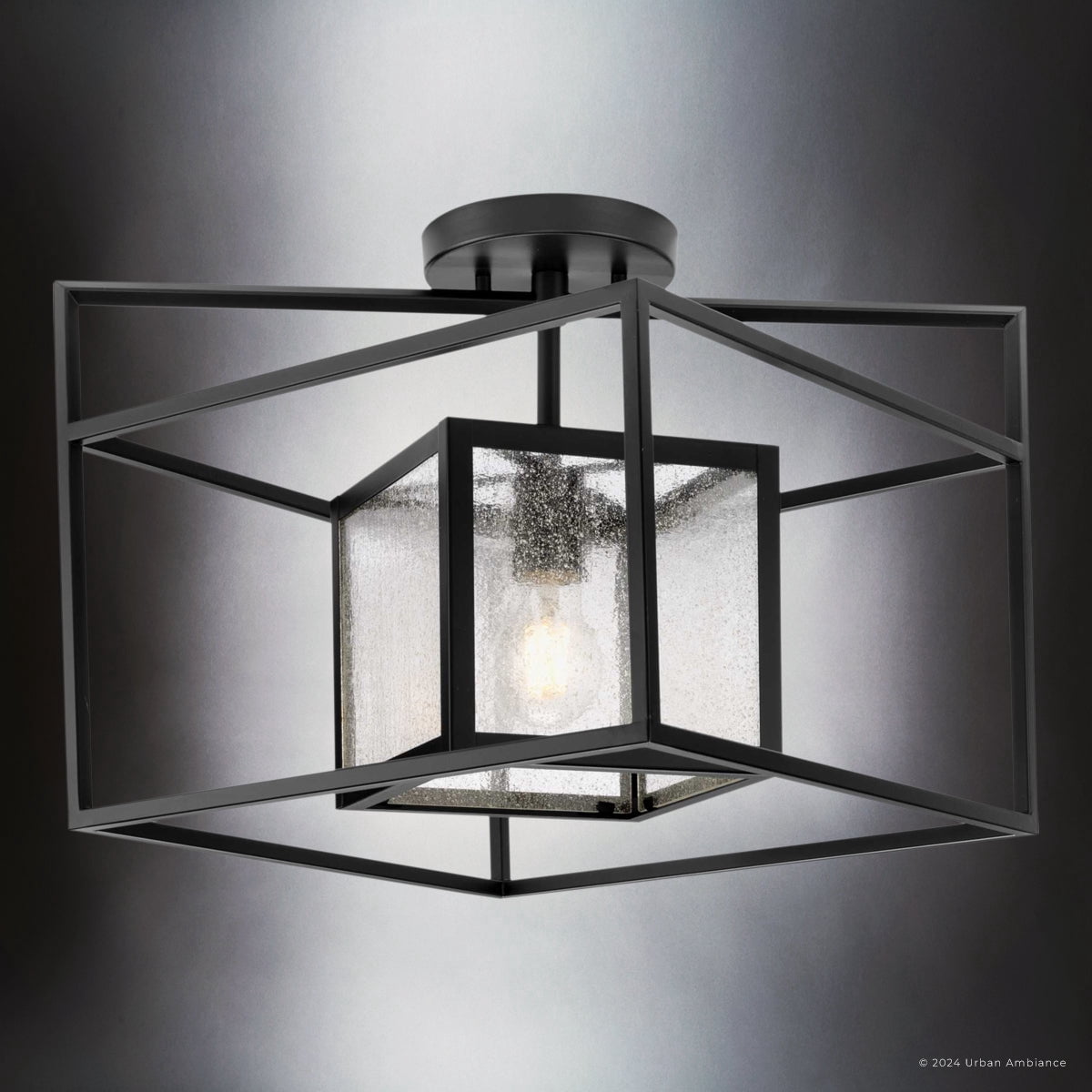 Luxury Transitional Ceiling Light, Matte Black, UHP4730