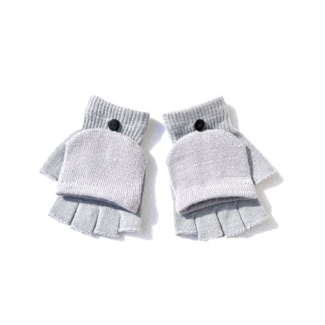 Jumpingount 1 par de manoplas para mujer, práctica manopla Convertible para mantener el calor, cubiertas de mano simples para exteriores, accesorio de ropa guantes y mitones gris claro Jumpingount AP009014-04